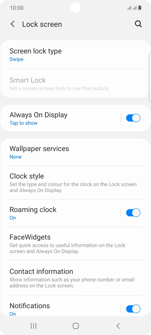 Press Screen lock type. Press Screen lock type.