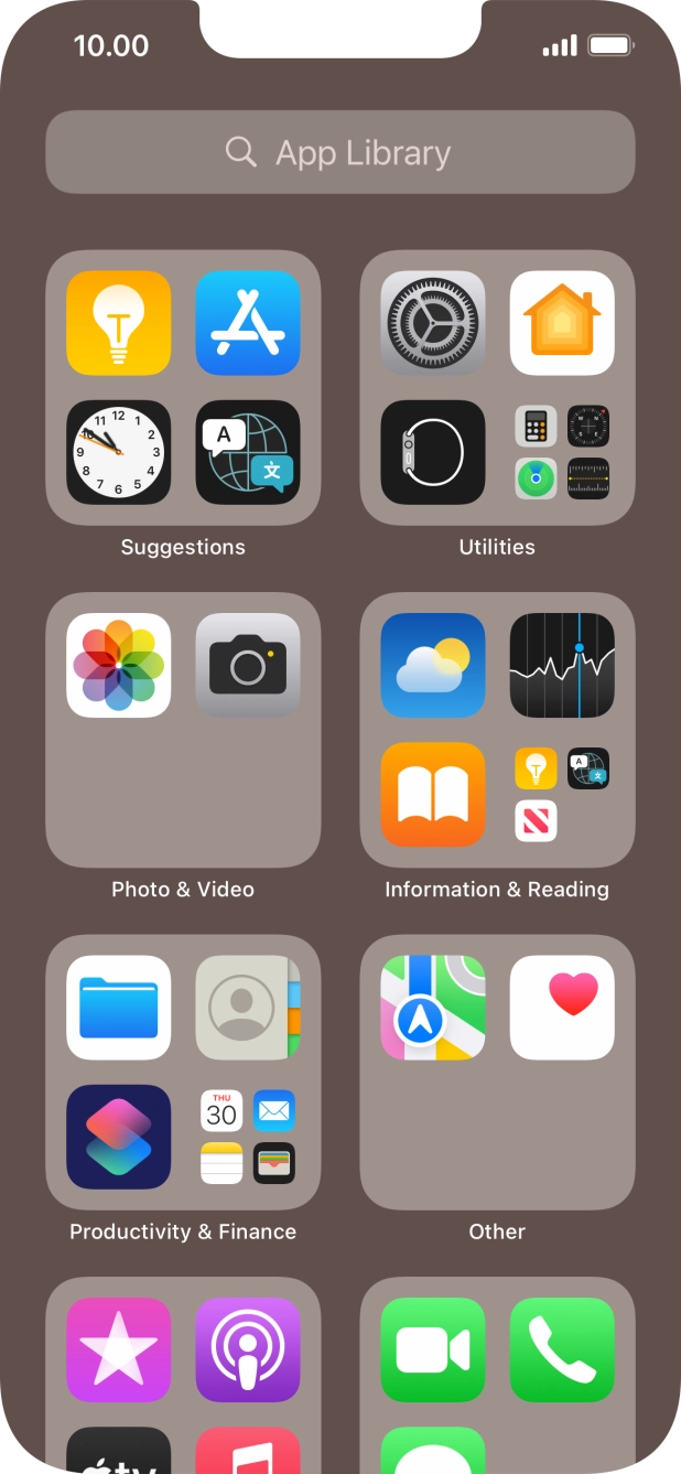 Press the required app. Press the required app.