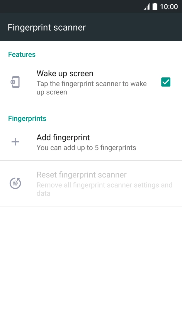 Press Add fingerprint. Press Add fingerprint.