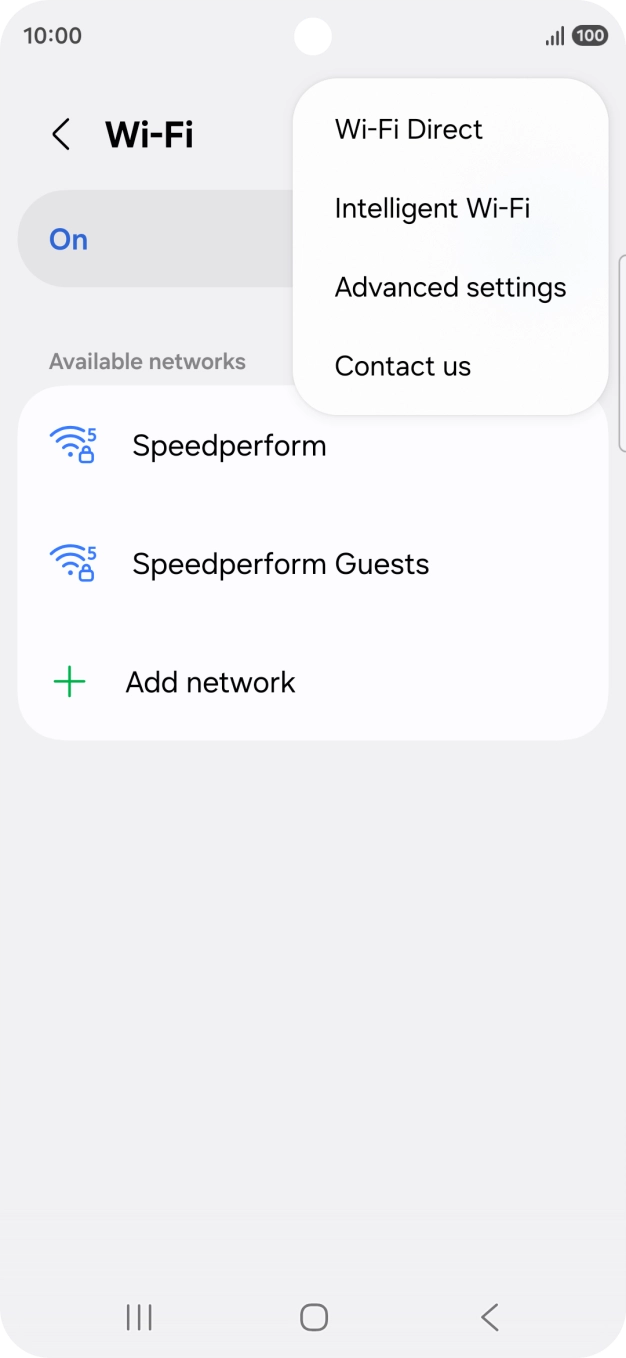 Press Intelligent Wi-Fi. Press Intelligent Wi-Fi.
