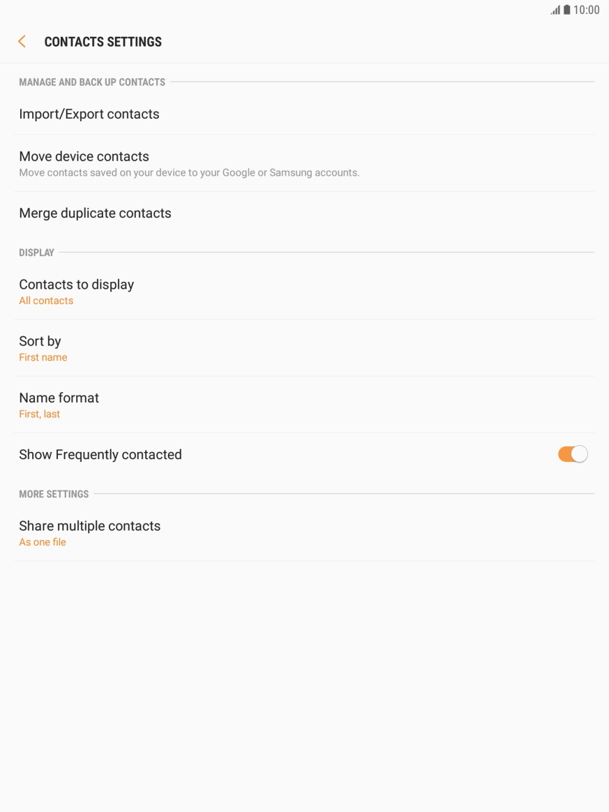 Press Import/Export contacts. Press Import/Export contacts.