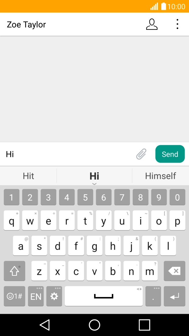 The word suggestions are displayed as you write.  Press the required word to insert it.