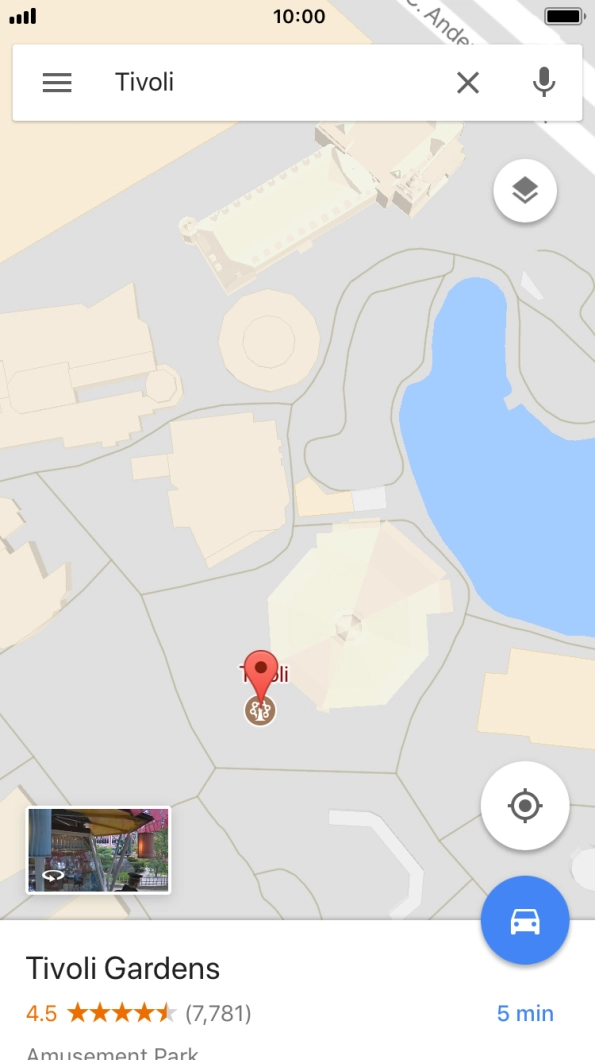 Press the destination at the bottom of the screen.