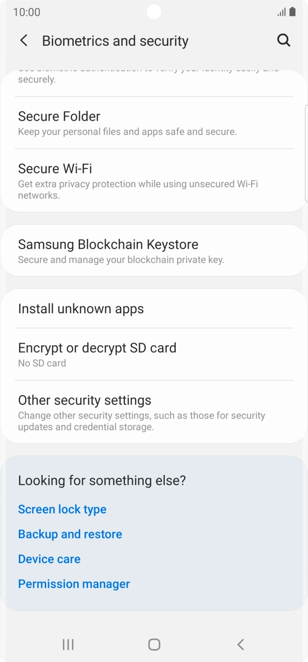 Press Other security settings. Press Other security settings.