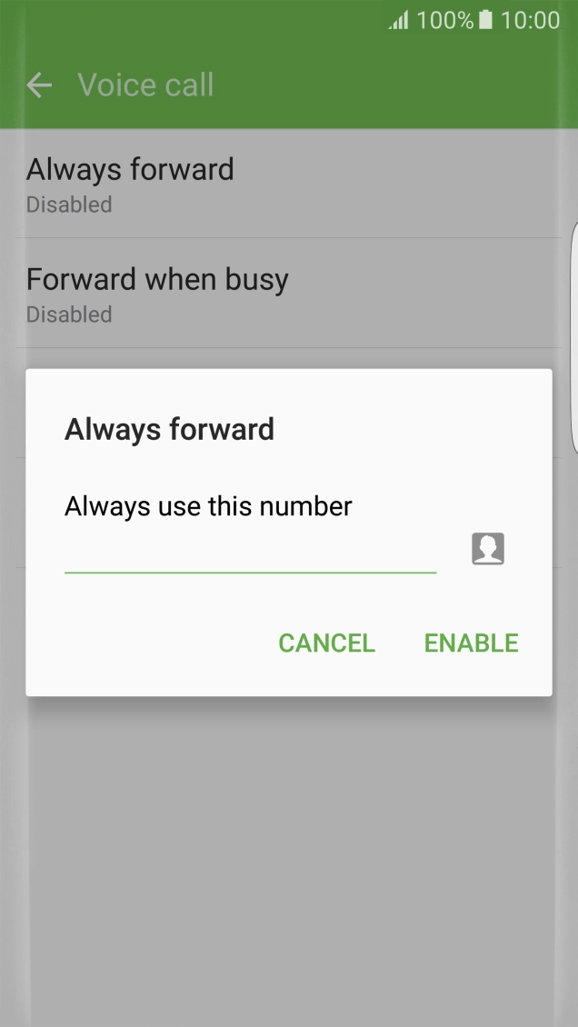 Key in +61101 and press ENABLE.