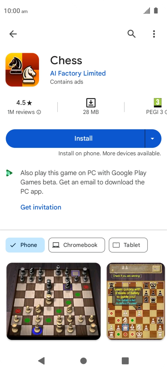 Press Install and follow the instructions on the screen to install the app. Press Install and follow the instructions on the screen to install the app.