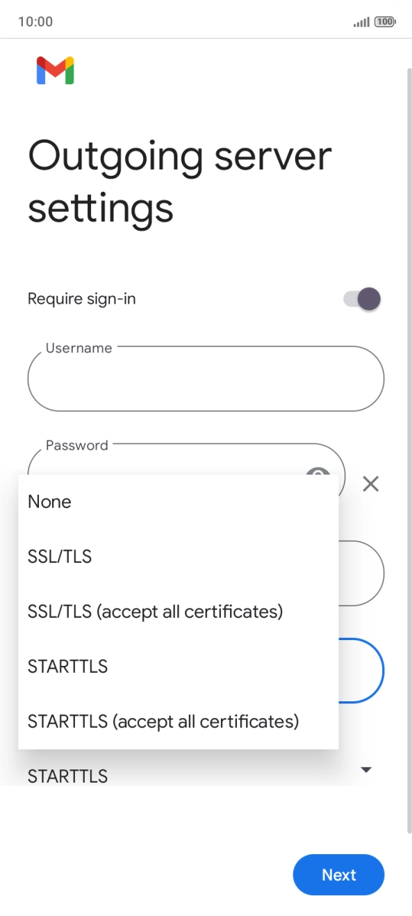 Press SSL/TLS. Press SSL/TLS.