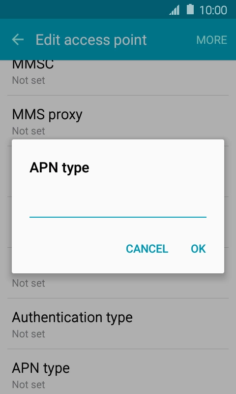 Key in default and press OK.