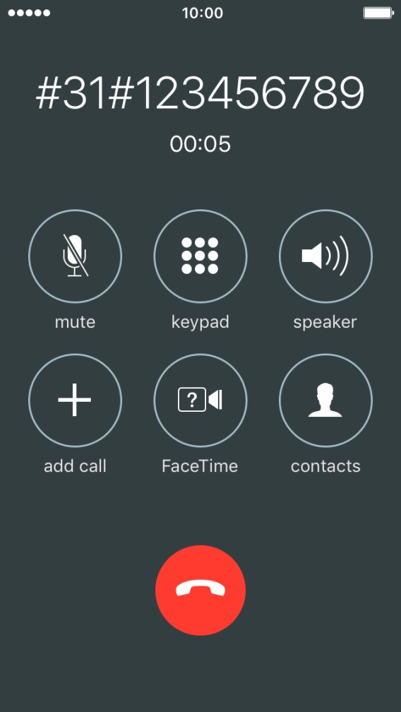 Press the end call icon. Press the end call icon.