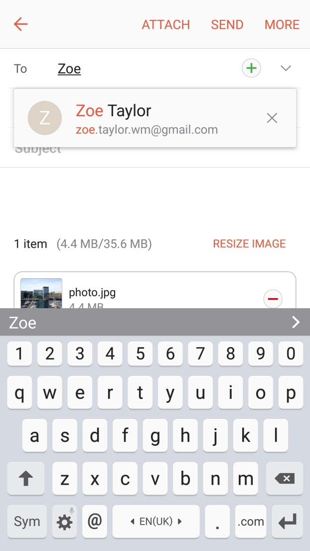 Press the required contact.