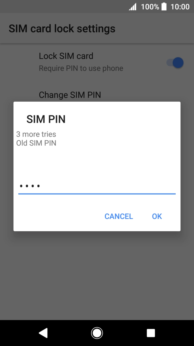 Key in your current PIN and press OK. Key in your current PIN and press OK.