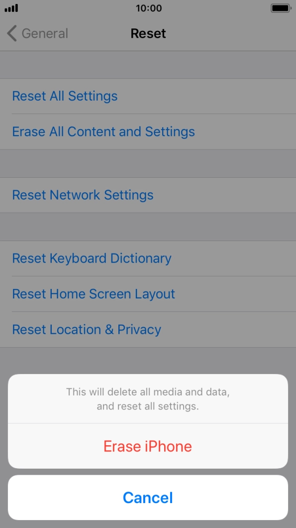 Press Erase iPhone. Press Erase iPhone.