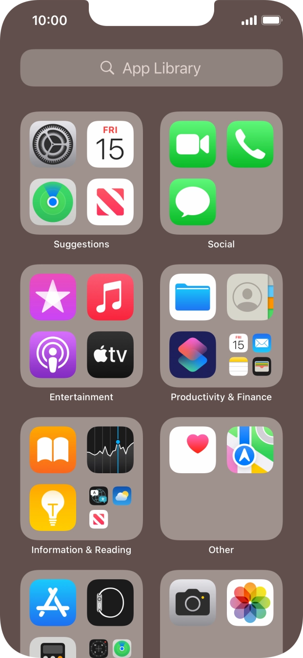 Press the required app. Press the required app.