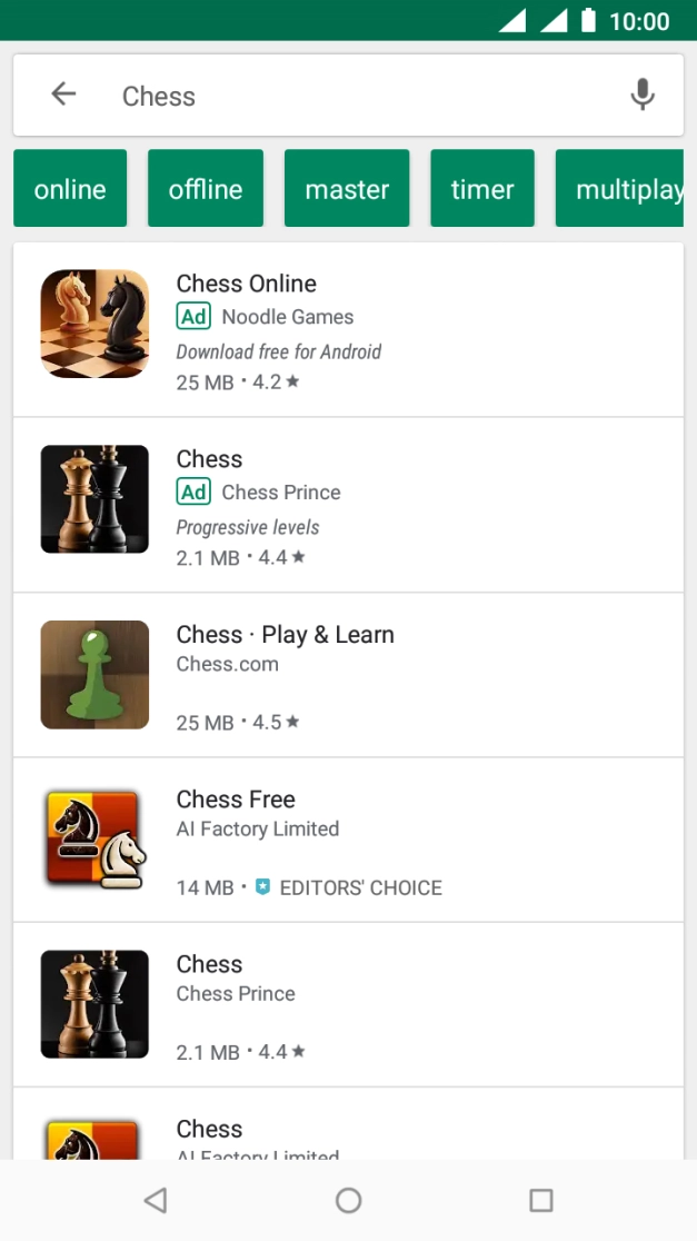 Press the required app. Press the required app.