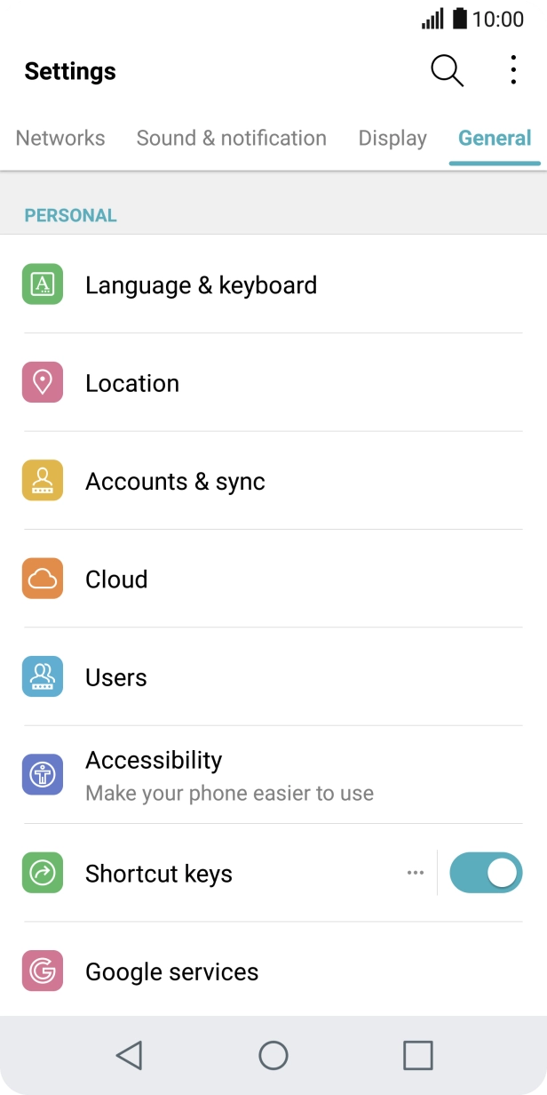Press Accounts & sync. Press Accounts & sync.