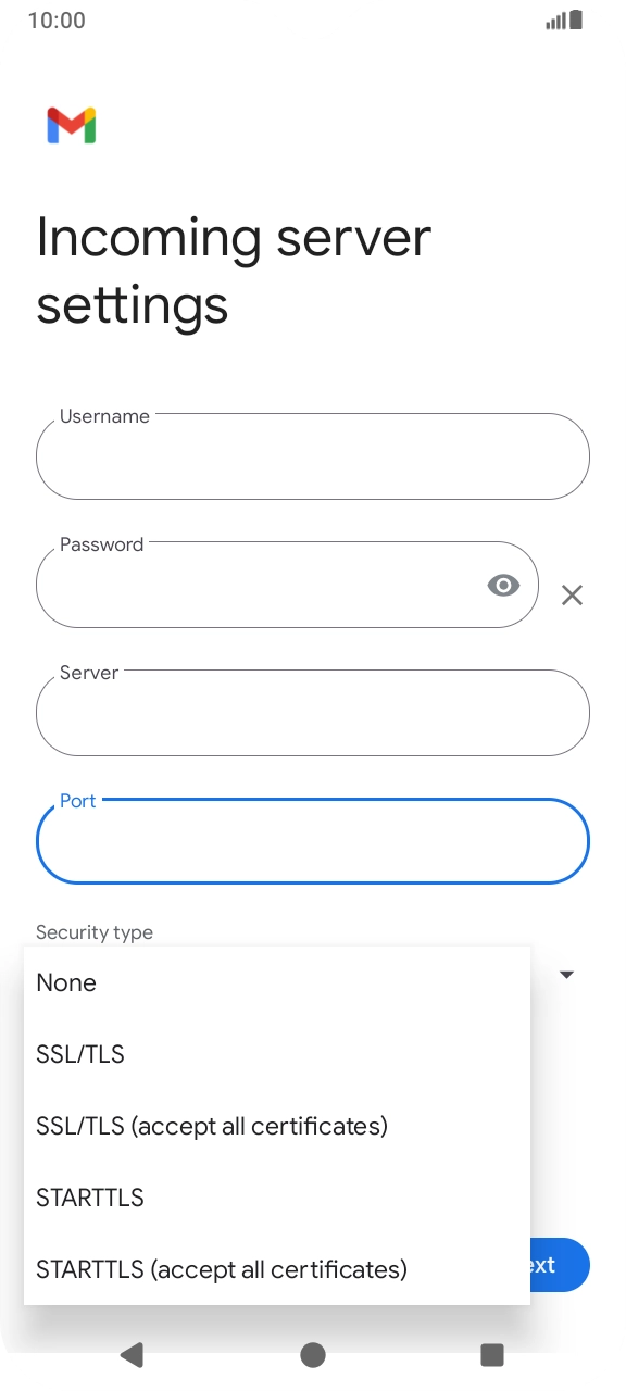 Press SSL/TLS. Press SSL/TLS.