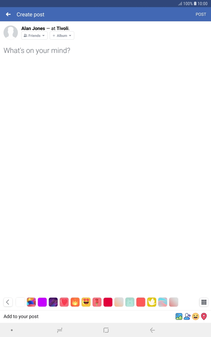 Press the text input field. Press the text input field.
