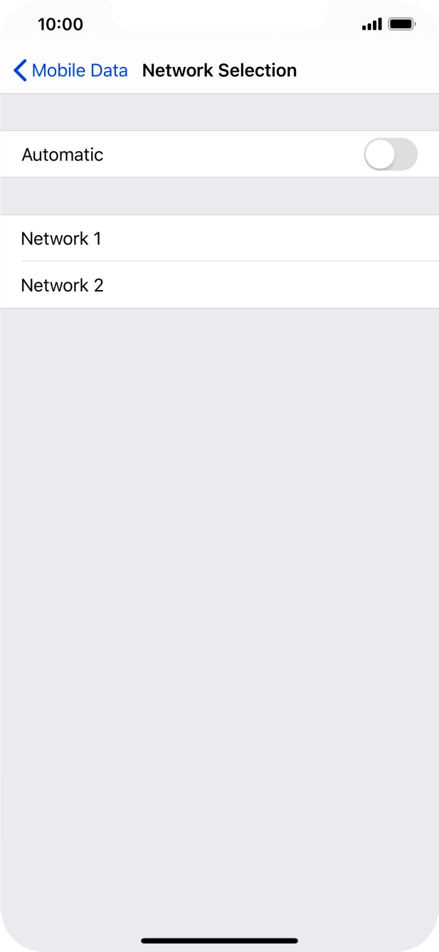 If you turn off the function, press the required network.