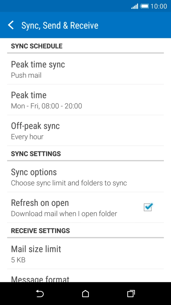Press Off-peak sync. Press Off-peak sync.