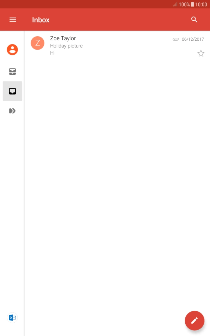 Press the new email icon. Press the new email icon.