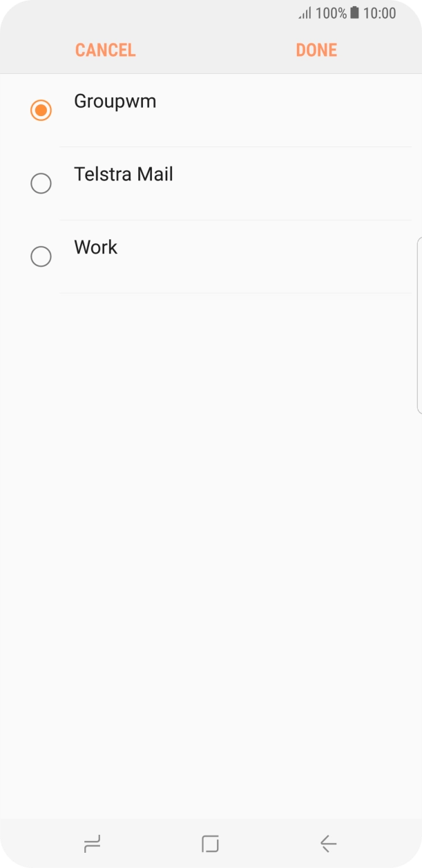Press the required account. Press the required account.