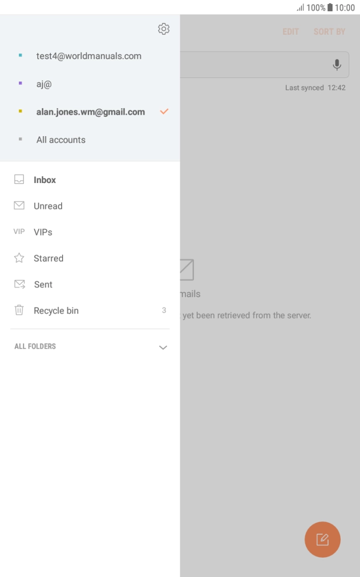 Press the settings icon. Press the settings icon.