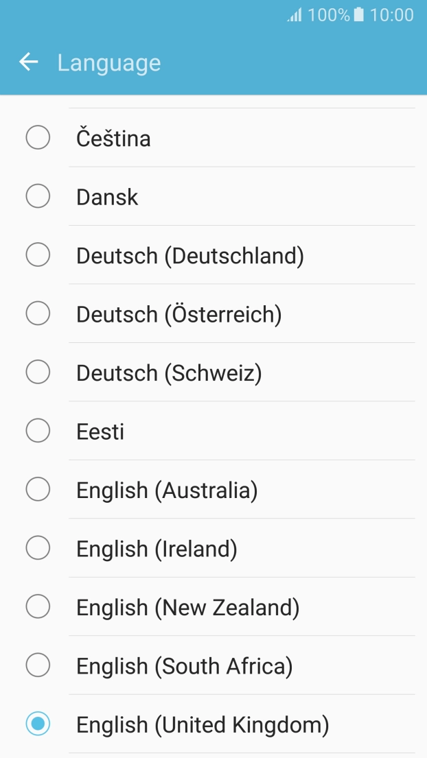 Press the required language.