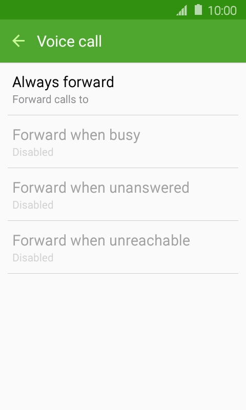 Press the required divert type.