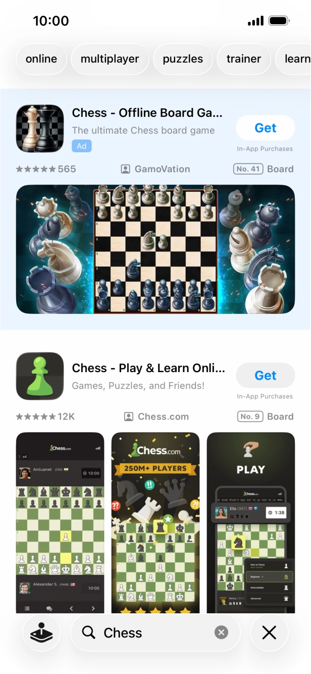 Press the required app. Press the required app.