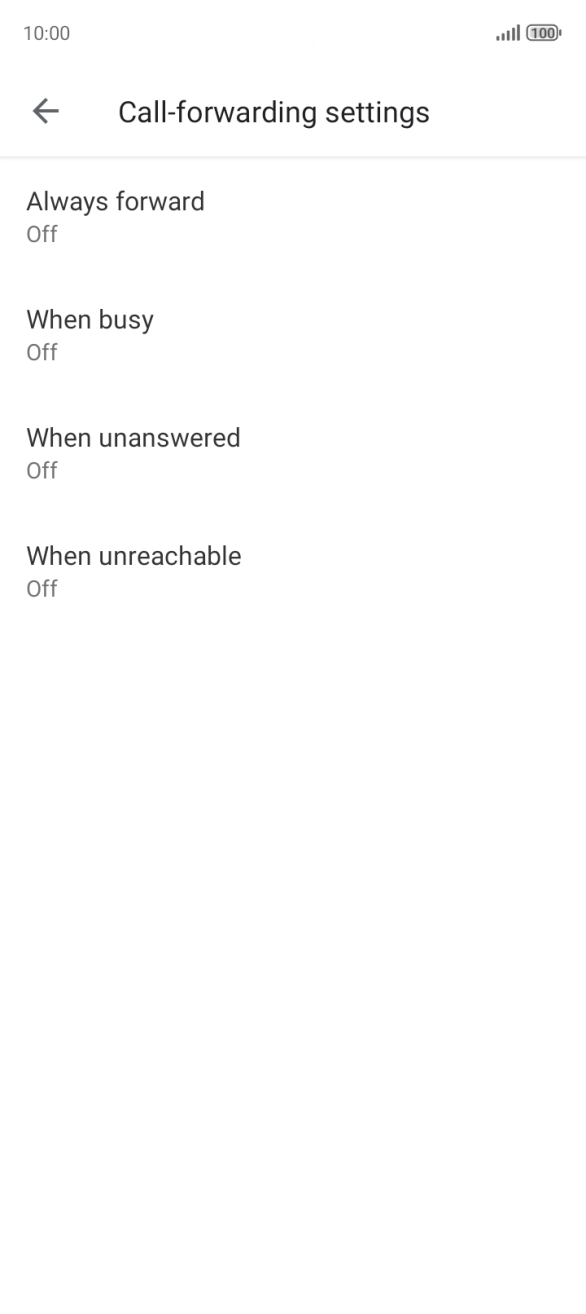 Press the required divert type.