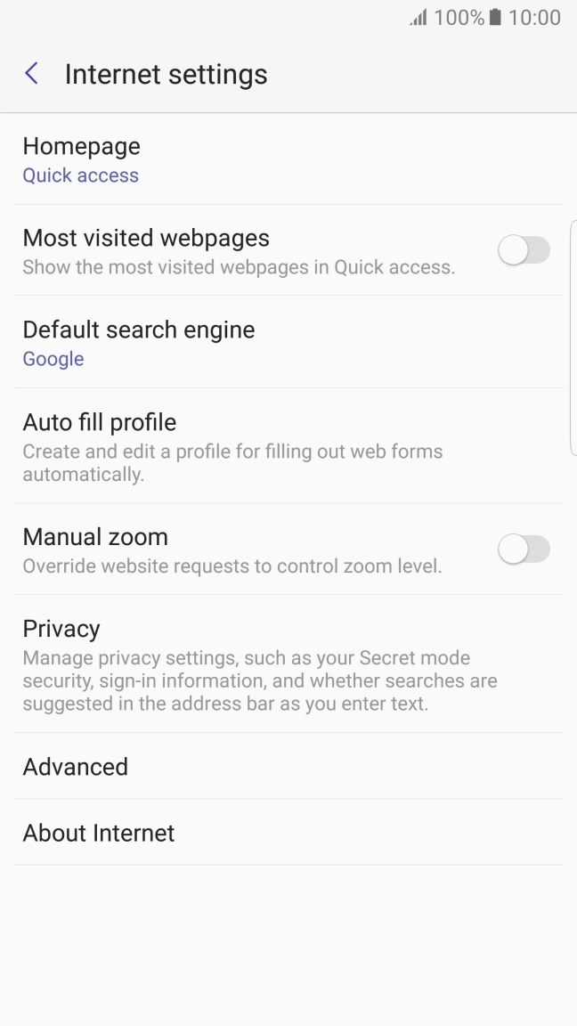 Press Privacy.