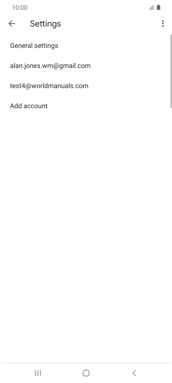 Press the required email account. Press the required email account.