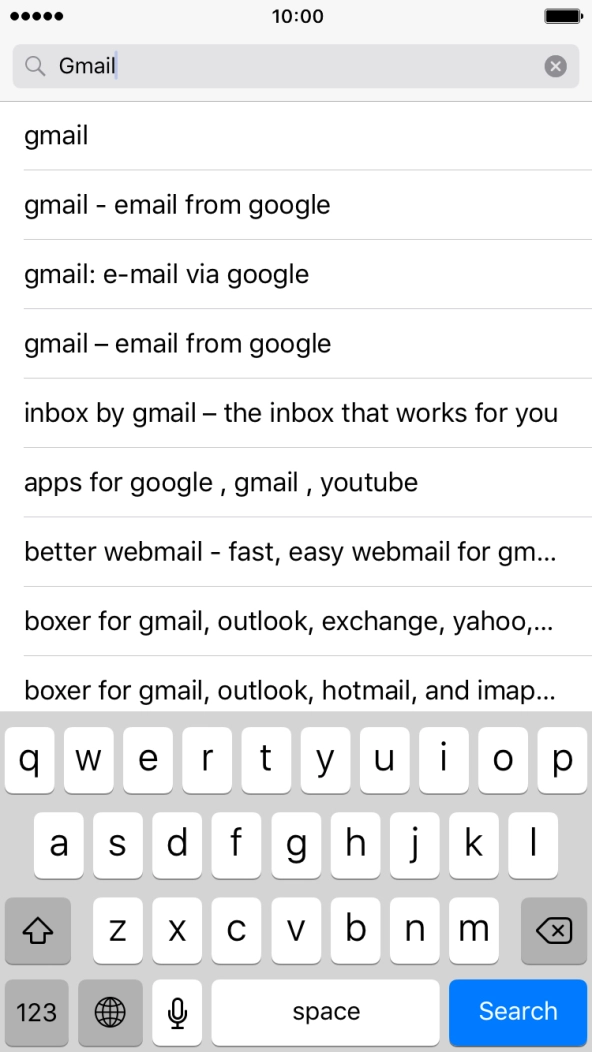 Key in Gmail and press Search. Key in Gmail and press Search.