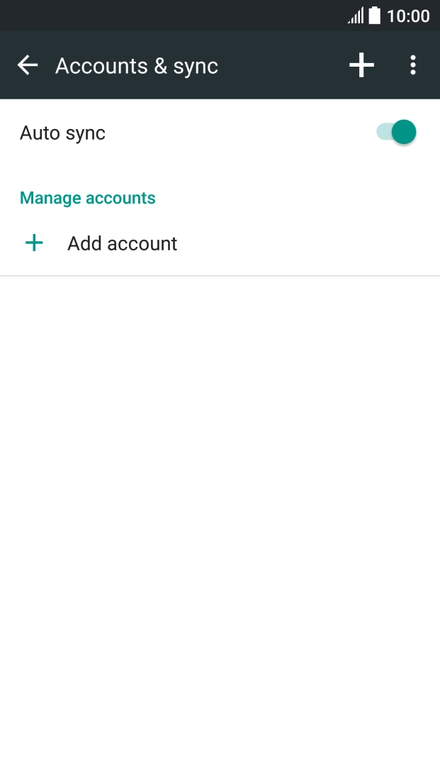 Press the add account icon. Press the add account icon.