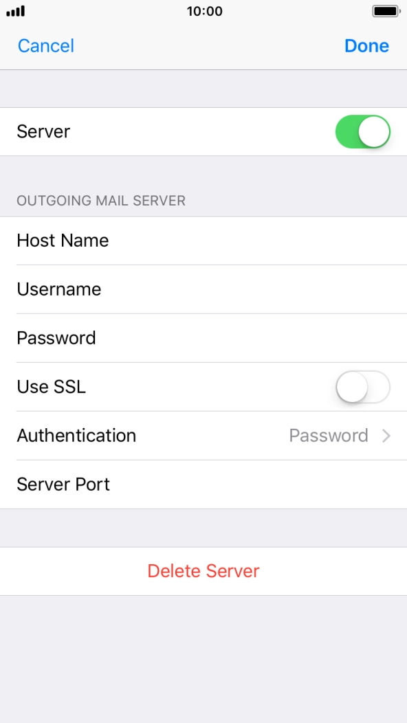 Press Server Port and key in 465. Press Server Port and key in 465.