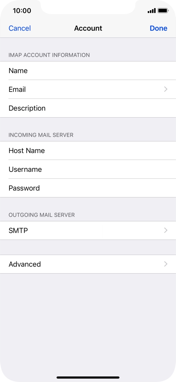 Press SMTP.