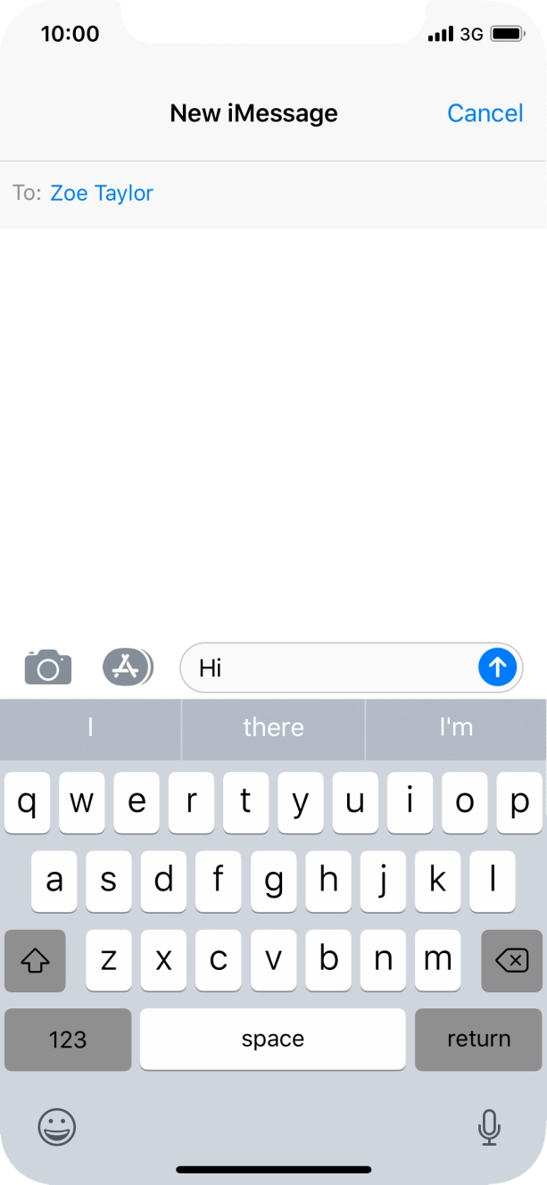 Press the send icon. Press the send icon.