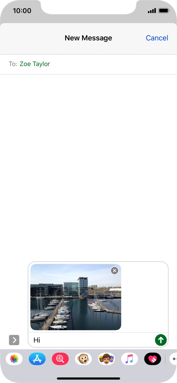 Press the send icon. Press the send icon.