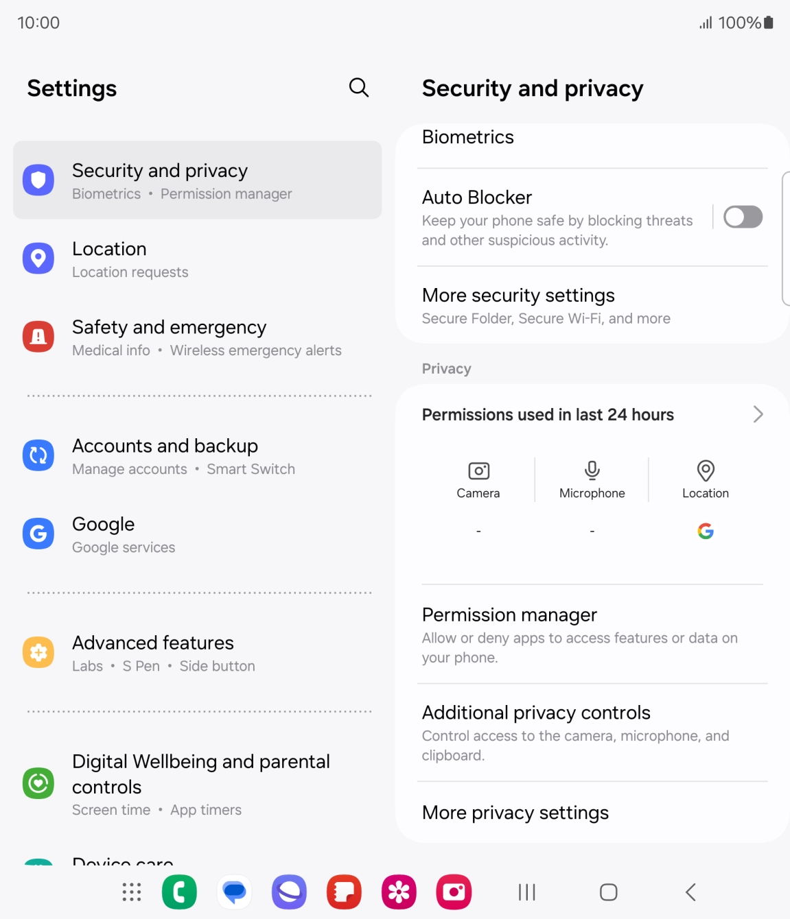 Press More security settings. Press More security settings.