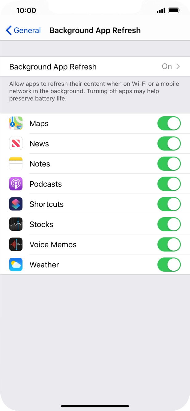 Press Background App Refresh. Press Background App Refresh.
