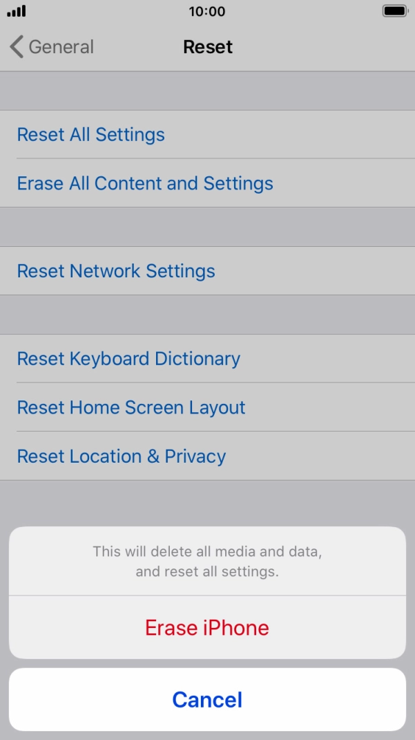 Press Erase iPhone. Press Erase iPhone.
