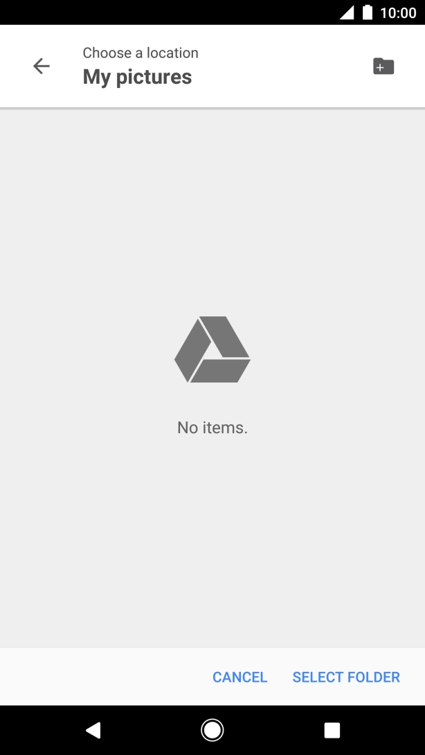 Press SELECT FOLDER. Press SELECT FOLDER.