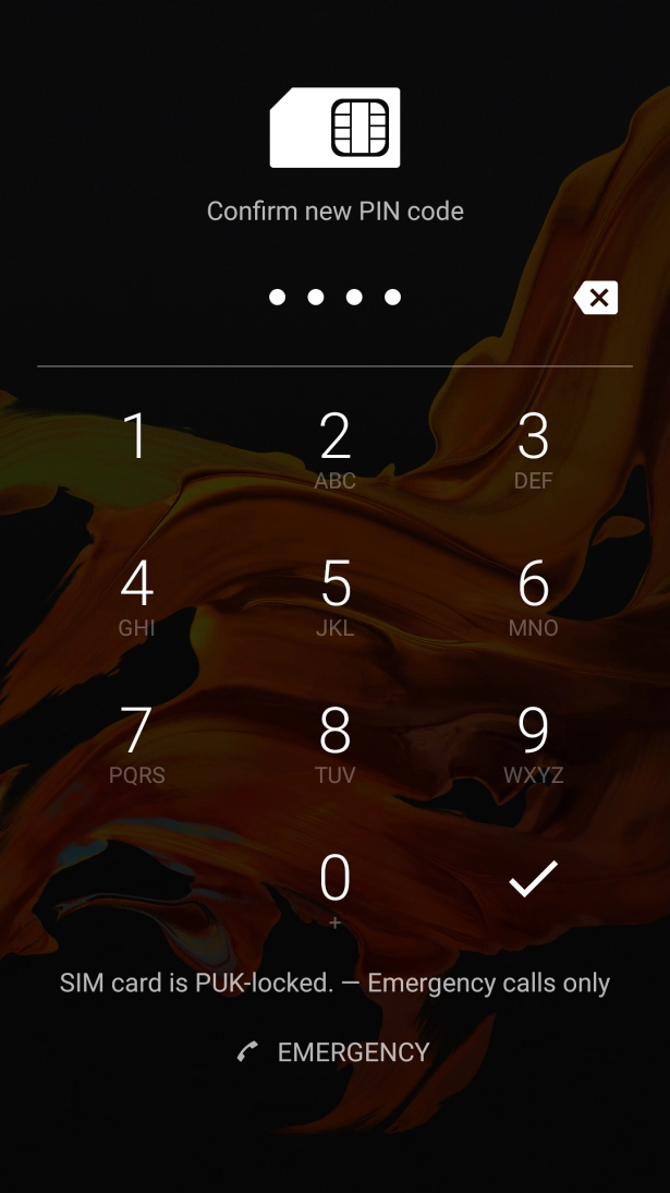 Key in the new PIN again and press the confirm icon. Key in the new PIN again and press the confirm icon.