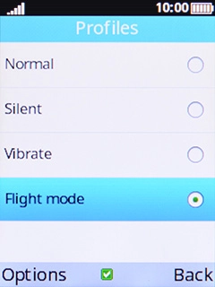 Select another profile to turn off flight mode. Select another profile to turn off flight mode.
