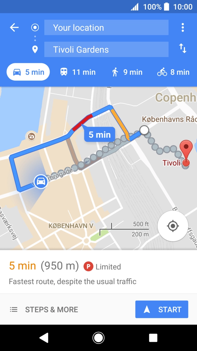 Press the required mode of transportation.