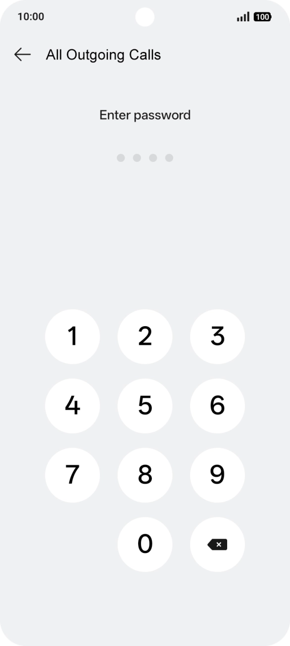 Key in your barring password. Key in your barring password.