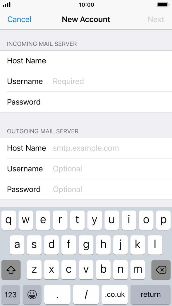 Press Username and key in the username for your Telstra email account. Press Username and key in the username for your Telstra email account.