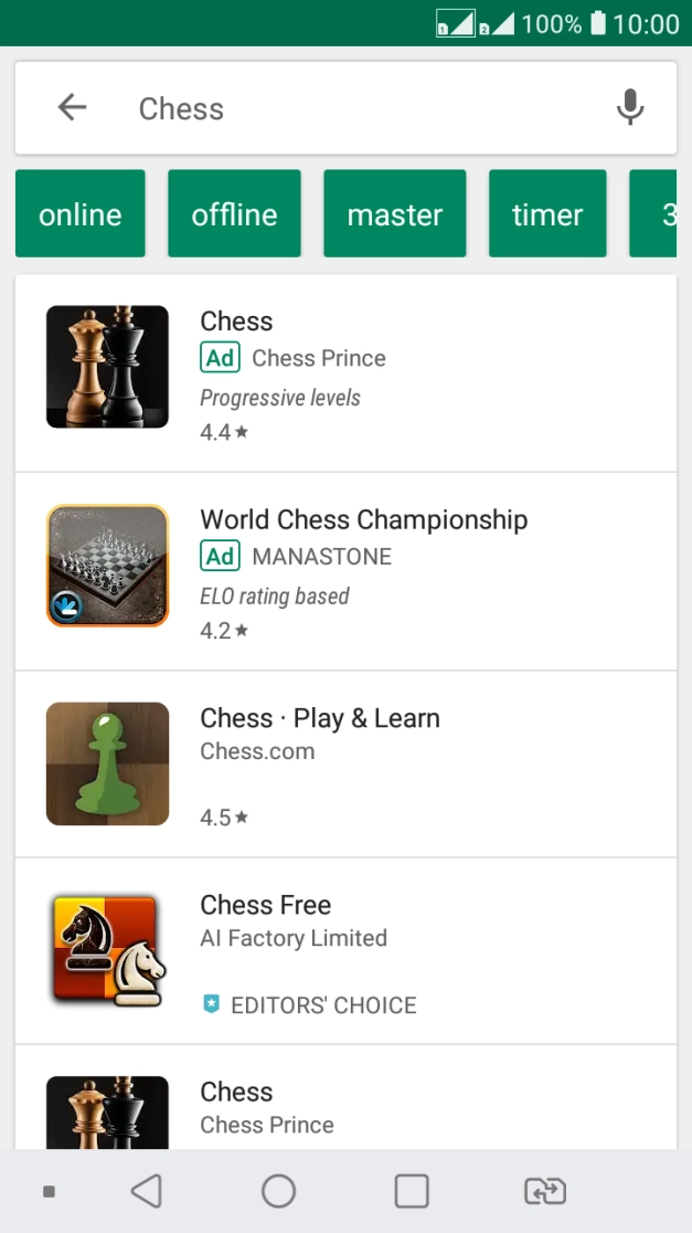 Press the required app. Press the required app.