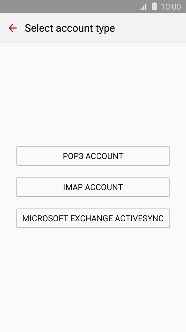 Press POP3 ACCOUNT. Press POP3 ACCOUNT.