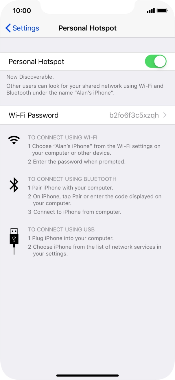 Press Wi-Fi Password and key in the required password. Press Wi-Fi Password and key in the required password.
